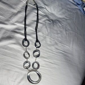 Chico's Silver and Black Necklace
